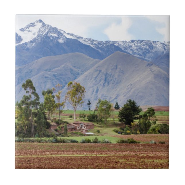 Peru, Maras. Landschaft oberhalb des heiligen Tals Fliese (Vorderseite)