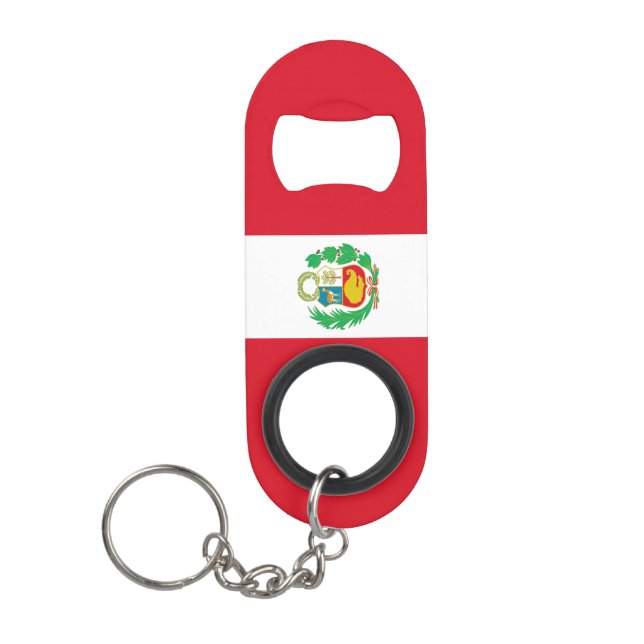 Peru National Flag Patriotic Mini Flaschenöffner (Vorderseite)
