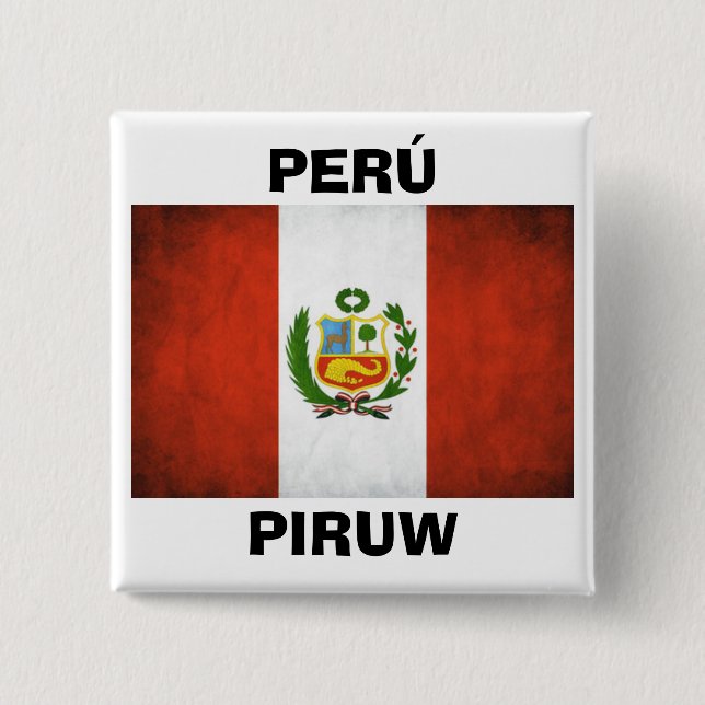 Peru Nationalflagge Button (Vorderseite)