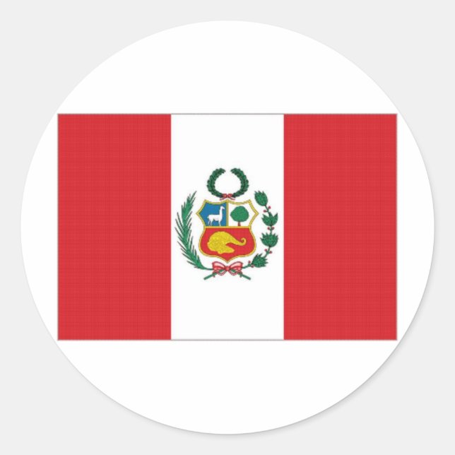 Peru-Nationalflagge Runder Aufkleber (Vorderseite)