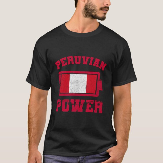 Peru Perãº Peruvian Flag Proud Peruano Peruana Bat T-Shirt (Vorderseite)