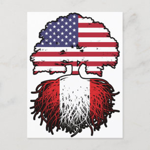 Peru Peru American USA Tree Roots Flag Postkarte