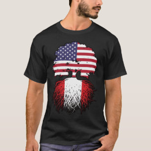 Peru Peru American USA Tree Roots Flag T-Shirt