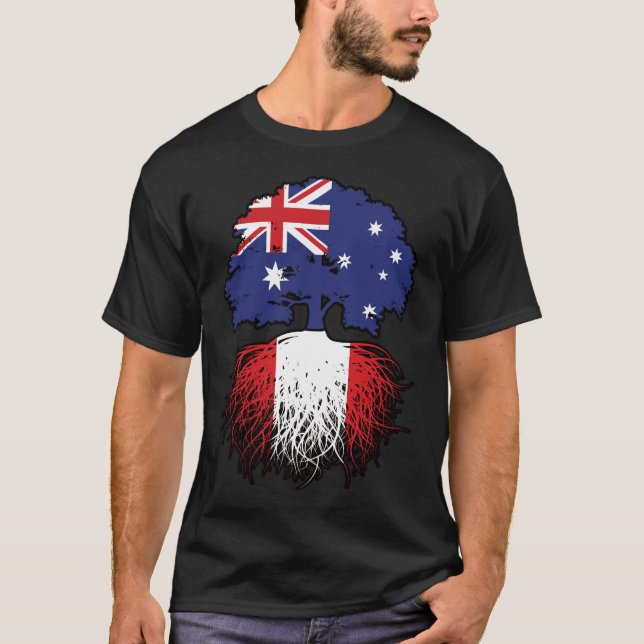 Peru Peru australische Tree Roots Flag T-Shirt (Vorderseite)
