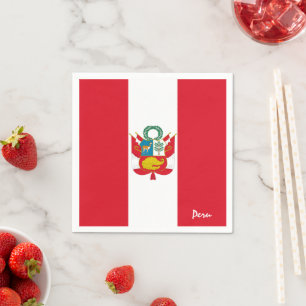 Peru & Peru Flag Party Fashion / sport Fan Serviette
