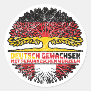 Peru Peruanisch Deutsch Deutschland Baum Wurzel Runder Aufkleber