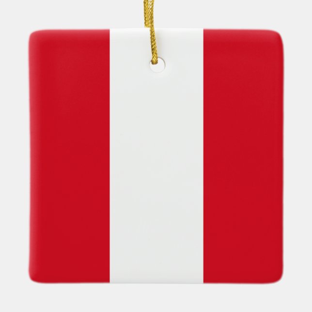 Peru (Peruanische Flagge) Keramikornament (Vorderseite)