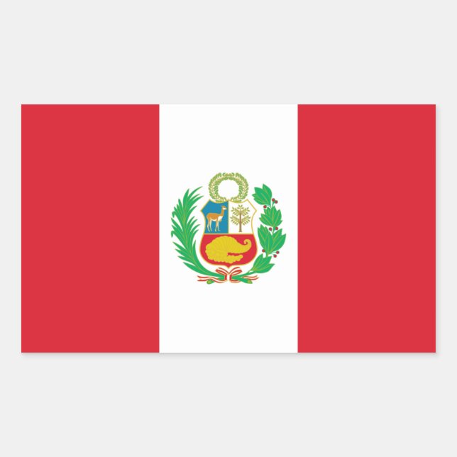 Peru/Peruanische Flagge Rechteckiger Aufkleber (Vorderseite)