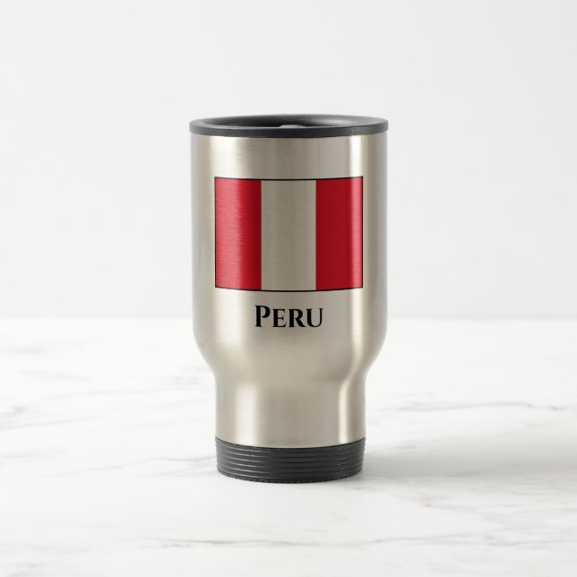 Peru (Peruanische Flagge) Reisebecher (Mittel)