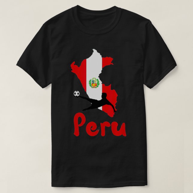 Peru Peruvian Flag Soccer Fan  T-Shirt (Design vorne)