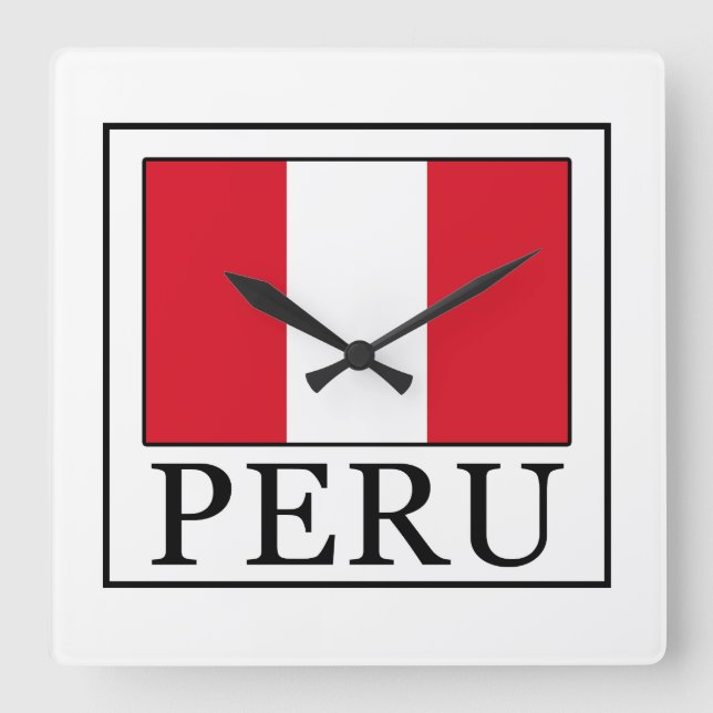 Peru Quadratische Wanduhr (Vorderseite)
