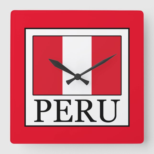 Peru Quadratische Wanduhr (Vorderseite)