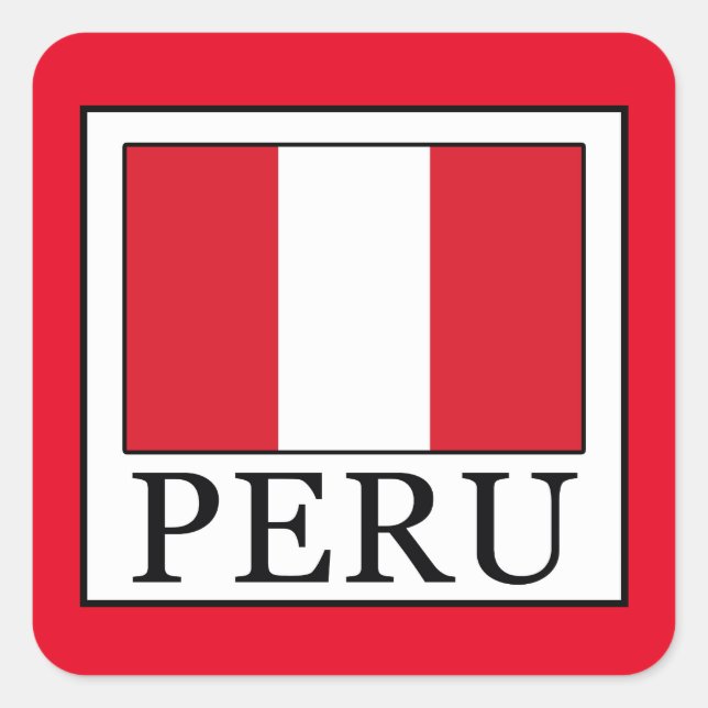Peru Quadratischer Aufkleber (Vorderseite)