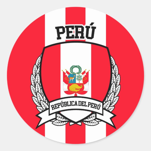 Peru Runder Aufkleber (Vorderseite)