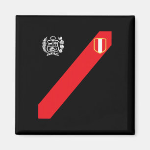 Peru-Shirt Peruanische Flagge Escudo Retro-Fußball Magnet