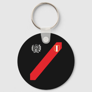 Peru-Shirt Peruanische Flagge Escudo Retro-Fußball Schlüsselanhänger