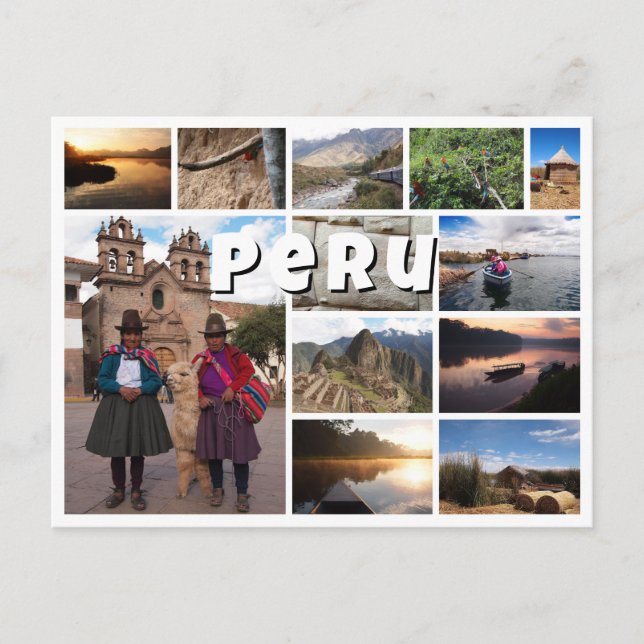 Peru Souvenir Foto Collage Postkarte (Vorderseite)
