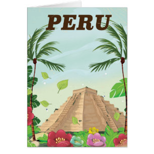 Peru Südamerika Vintage-Cartoon-Reiseposter