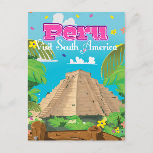 Peru Travel Poster Art. Postkarte