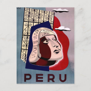 Peru Vintage Reiseposter Restauriert Postkarte
