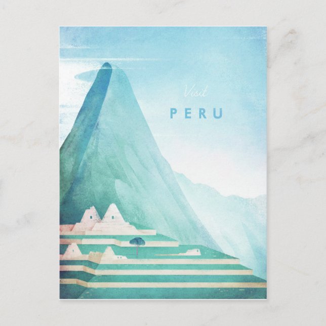 Peru Vintage Travel Poster - Art Postkarte (Vorderseite)