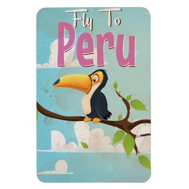 Peru Vintage Travel Poster Magnet (Vertikal)