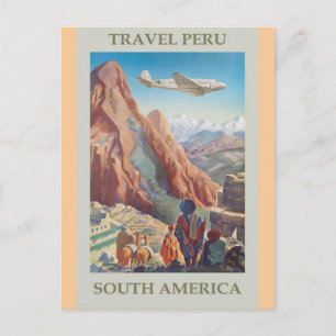 Peru Vintage Travel Poster Postkarte