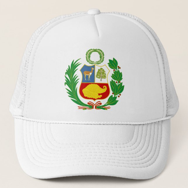 Peru-Wappen Hut Truckerkappe (Vorderseite)