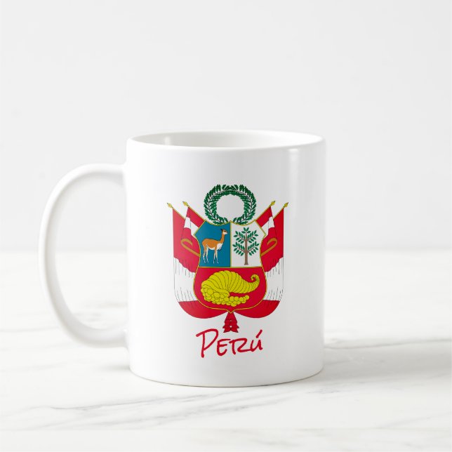Peru-Wappen Kaffeetasse (Links)