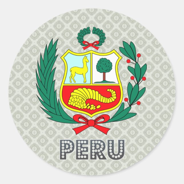 Peru-Wappen Runder Aufkleber (Vorderseite)