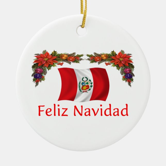 Peru-Weihnachten Keramik Ornament (Vorne)