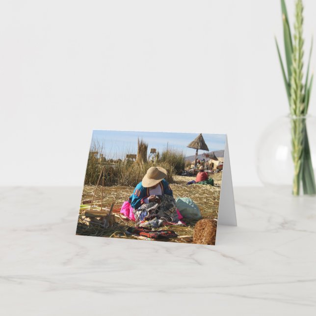 Peru Woman Nähstickerei Karte (Vorderseite)