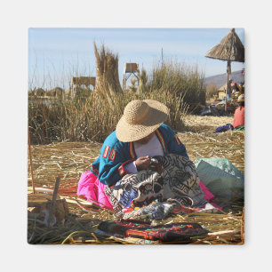 Peru Woman Nähstickerei Magnet