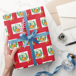 Peru Wrapping Paper, rot, patriotisch peruanische Geschenkpapier
