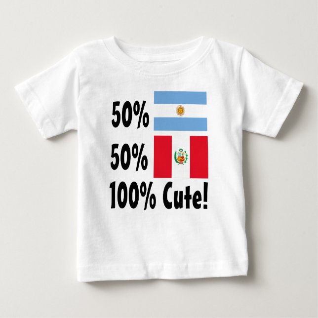 Peruaner 100% 50% Argentinier-50% niedlich Baby T-shirt (Vorderseite)