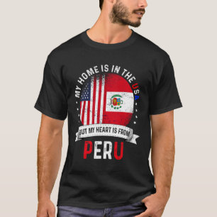 Peruanisch-amerikanisches Patriot-Herz stammt von T-Shirt