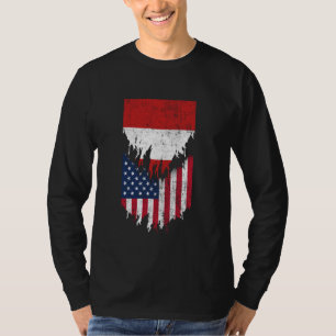 Peruanische amerikanische Flaggen gepeitscht Torn T-Shirt