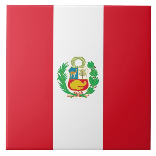 Peruanische Flag Tile Fliese (Vorderseite)