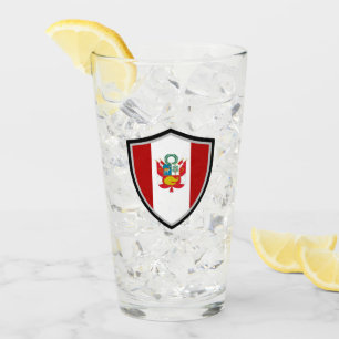 peruanische Flagge Glas