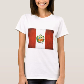 Peruanische Flagge mit Emblem T-Shirt