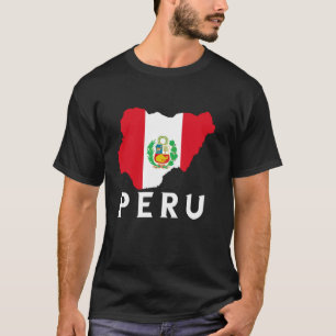 Peruanische Flagge Peru Karte Peruanische Wurzeln T-Shirt