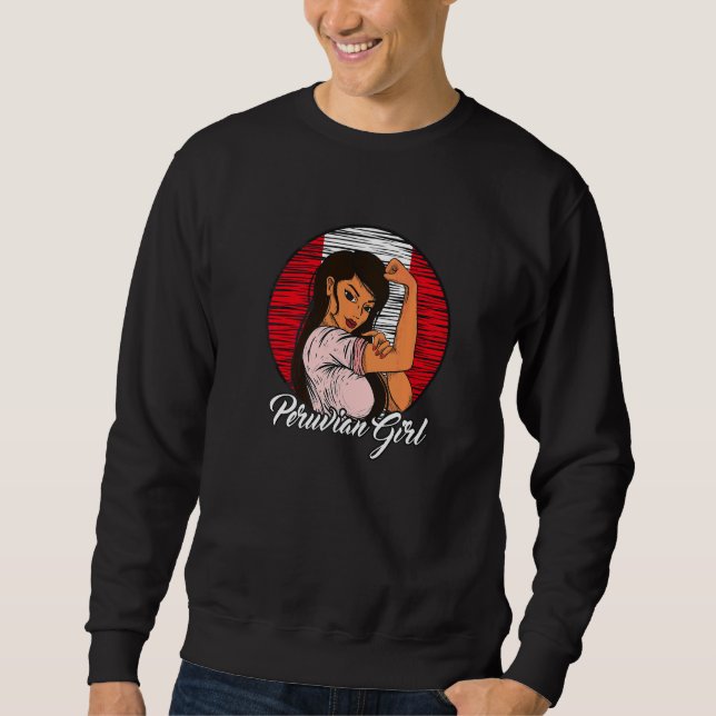 Peruanische Flagge Peru Peruanisches Mädchen   Sweatshirt (Vorderseite)