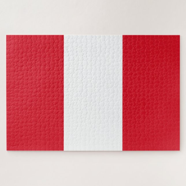 Peruanische Flagge (Peru) Puzzle (Horizontal)