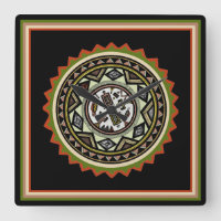 Peruanische Inca Gourd Design Stamm-Uhr
