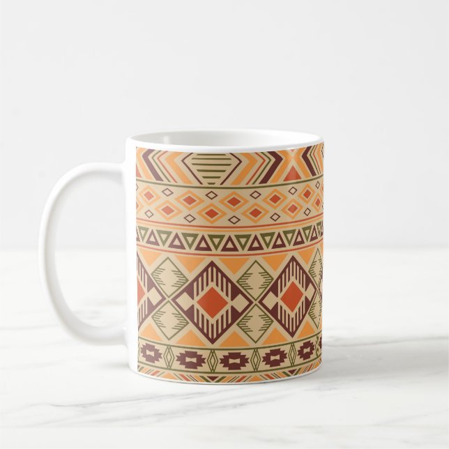 Peruanische Inder: Tribal Geometric Seamless Kaffeetasse (Links)