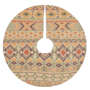 Peruanische Inder: Tribal Geometric Seamless Polyester Weihnachtsbaumdecke