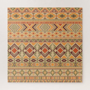 Peruanische Inder: Tribal Geometric Seamless Puzzle