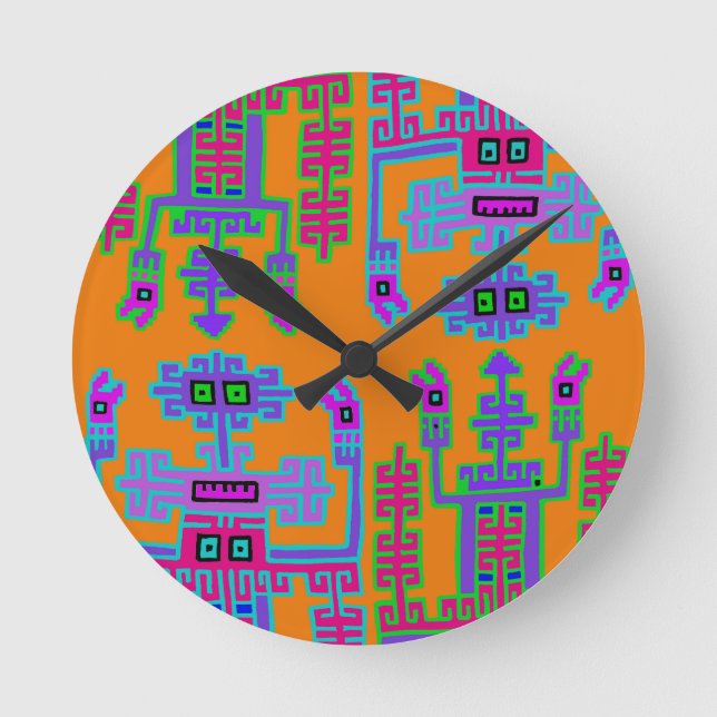 Peruanische Könige Runde Wanduhr (Vorderseite)