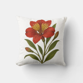 Peruanische Lilien-Wurfkissen | Vintage-Botanik Kissen