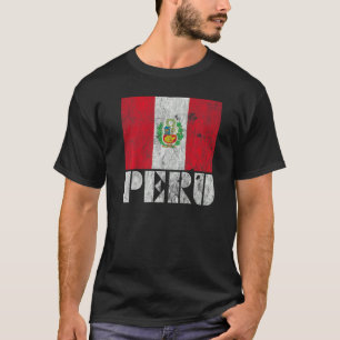 Peruanische Peru-Flagge Retro Vintage-Land Souveni T-Shirt